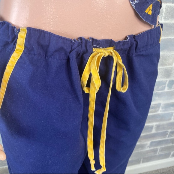 Scrub Dudz Michigan Wolverine Drawstring Scrub Pants Blue & Maize Size Medium - Picture 5 of 9